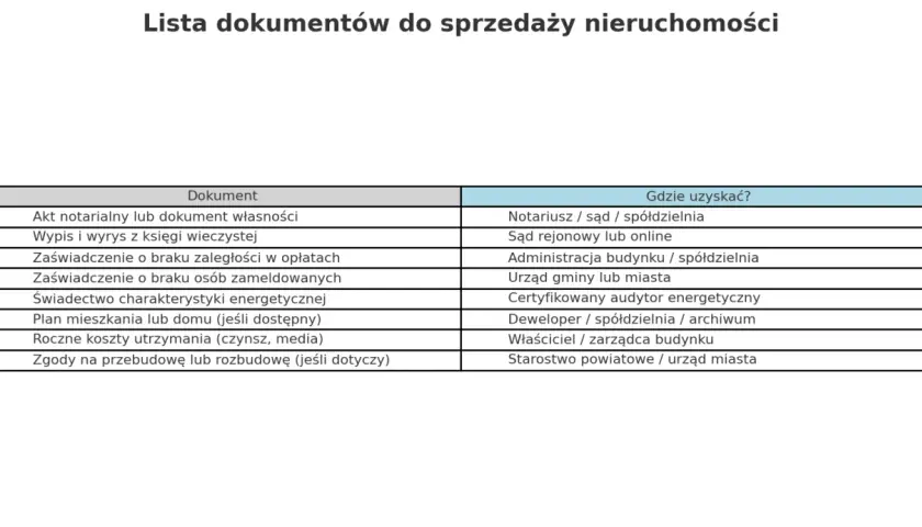 Dokumenty do sprzedaży mieszkania: Pełna lista bez stresu!