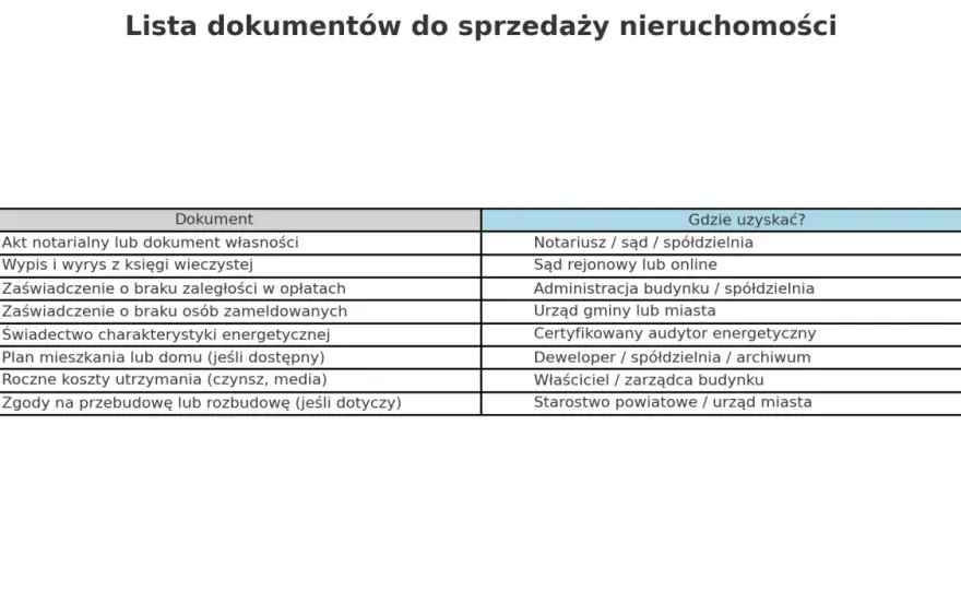 Dokumenty do sprzedaży mieszkania: Pełna lista bez stresu!