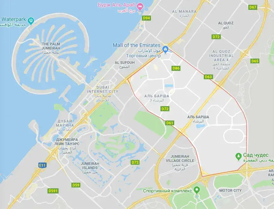 mapa dzielnic Dubaju z cenami nieruchomości, porównanie cen mieszkań Dubaj