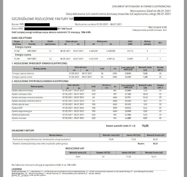 rachunki za prąd gaz wodę internet