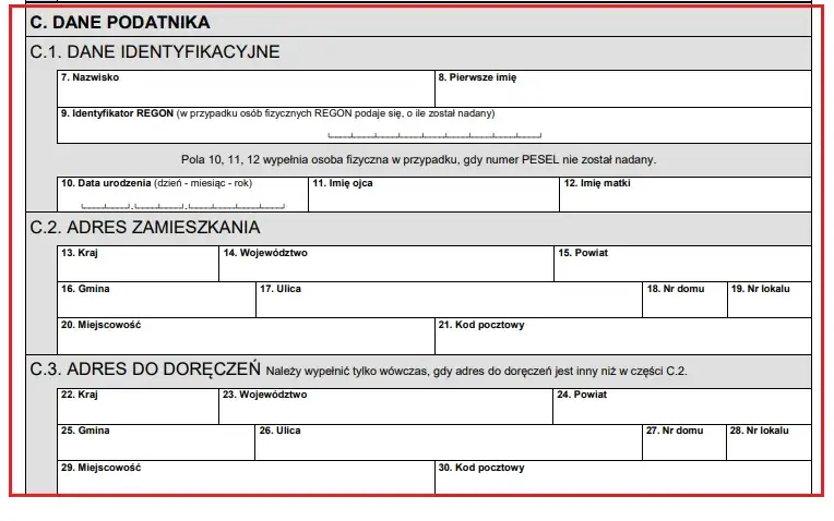Aktualny wzór formularza IN-1 i załączników